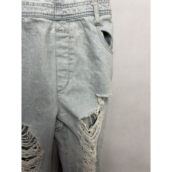Carmar Light Wash Denim Distressed Jeans Overalls Size Small - Picture 4 of 13